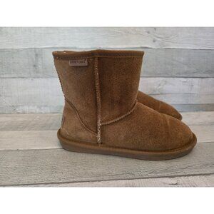 Minnetonka Womens Suede Shearling-Lined Ankle Boots Size 8M Brown